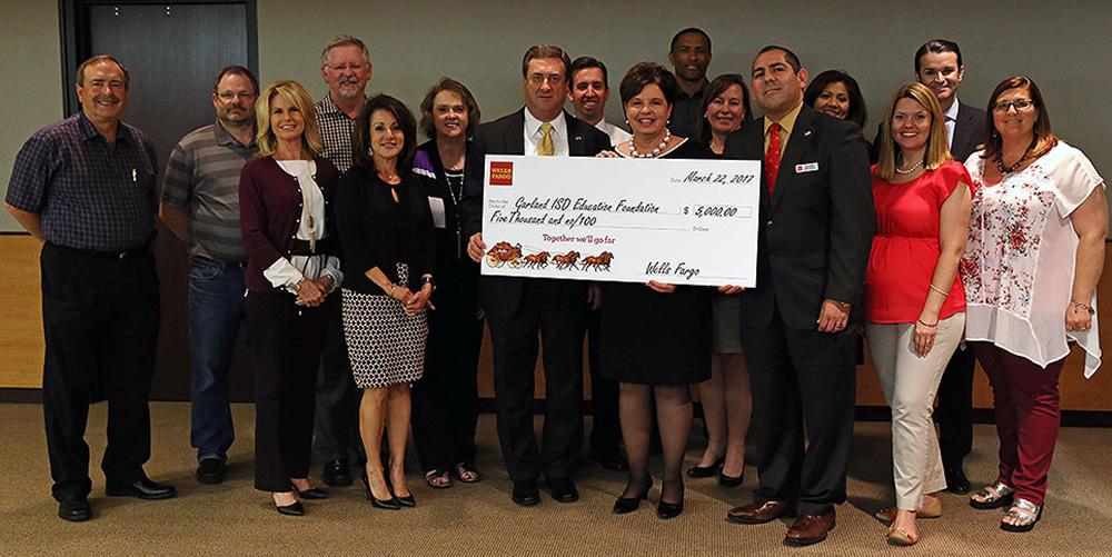 Garland Education Foundation receives 5,000 Wells Fargo donation